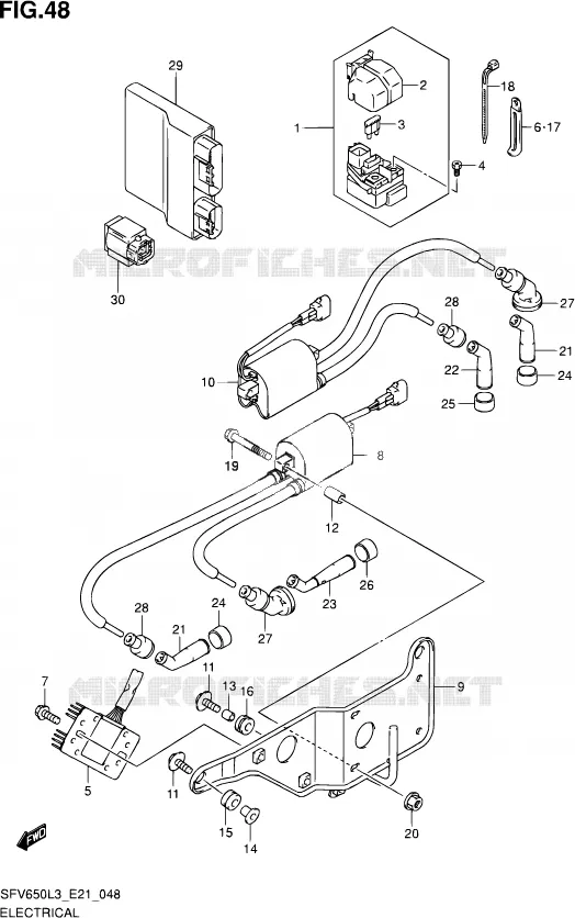 ELEKTRISCH (SFV650UL3 E21) Suzuki MOTO 650 GLADIUS 2013  SFV650 L3 (E21)
