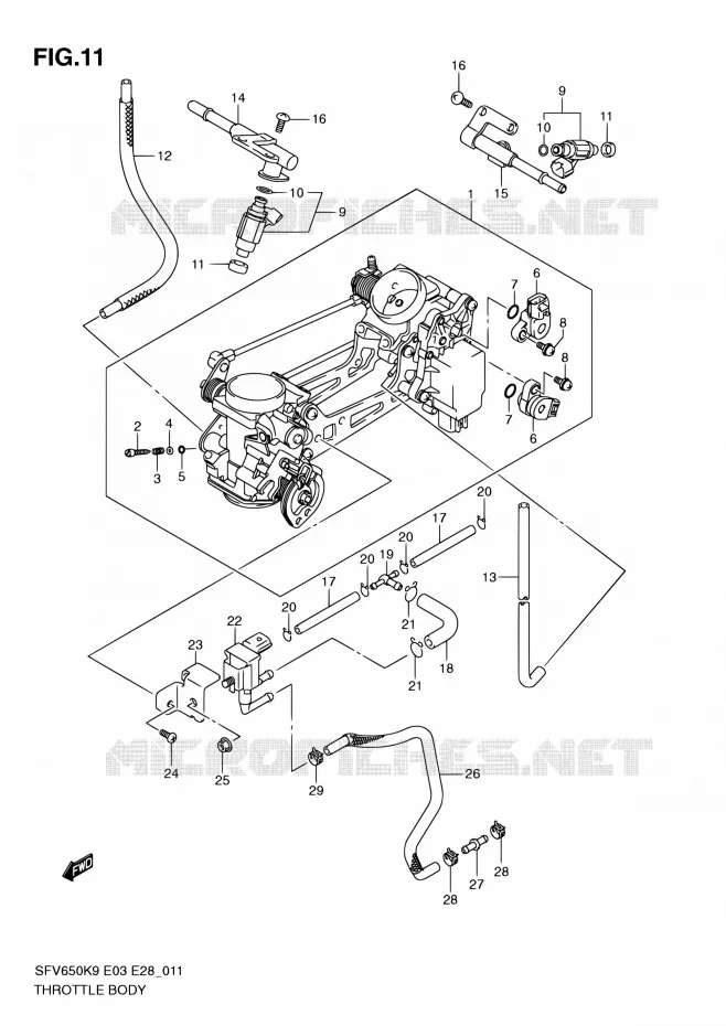 GASKLEPHUIS Suzuki MOTO 650 GLADIUS 2010  SFV650A L0 (E03,E28,E33)