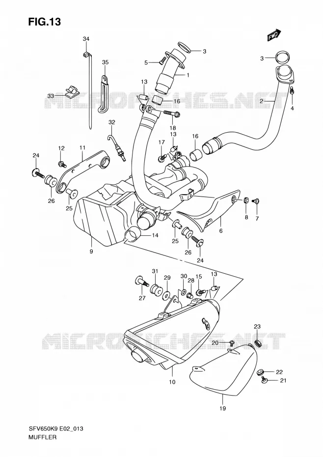 GELUIDDEMPER Suzuki MOTO 650 GLADIUS 2010  SFV650AL0(E19)