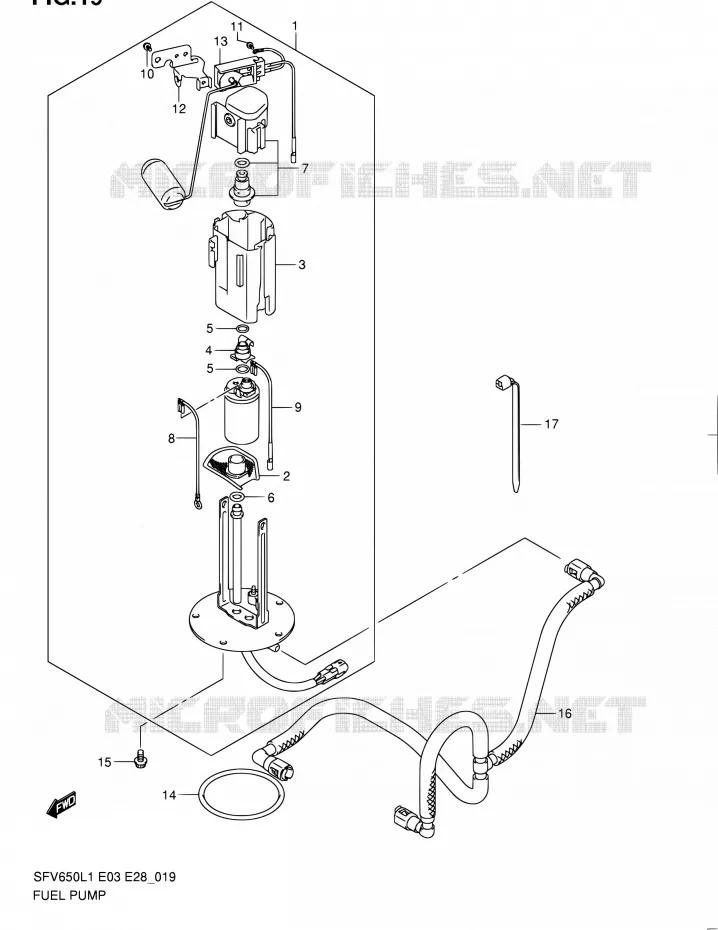 BENZINE POMP Suzuki MOTO 650 GLADIUS 2011  SFV650A L1 (E03,E28,E33)