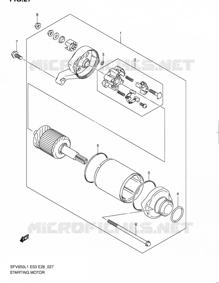 STARTMOTOR Suzuki MOTO 650 GLADIUS 2011  SFV650A L1 (E03,E28,E33)