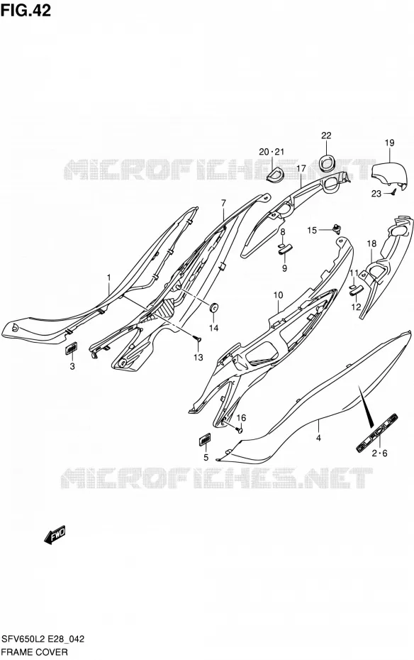 ACHTER KUIP Suzuki MOTO 650 GLADIUS 2012  SFV650AL2(E03,E28,E33)