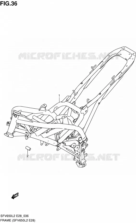 FRAME (SFV650L2 E28) Suzuki MOTO 650 GLADIUS 2012  SFV650AL2(E03,E28,E33)
