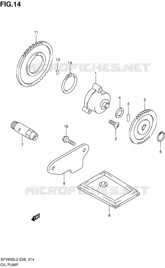 OLIEPOMP Suzuki MOTO 650 GLADIUS 2012  SFV650AL2(E03,E28,E33)