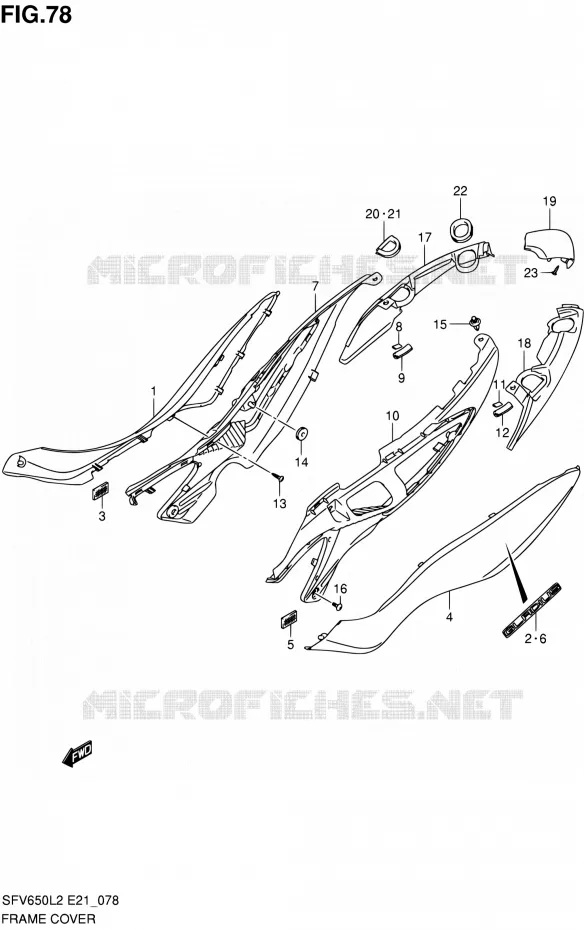 ACHTER KUIP Suzuki MOTO 650 GLADIUS 2012  SFV650AL2(E21)