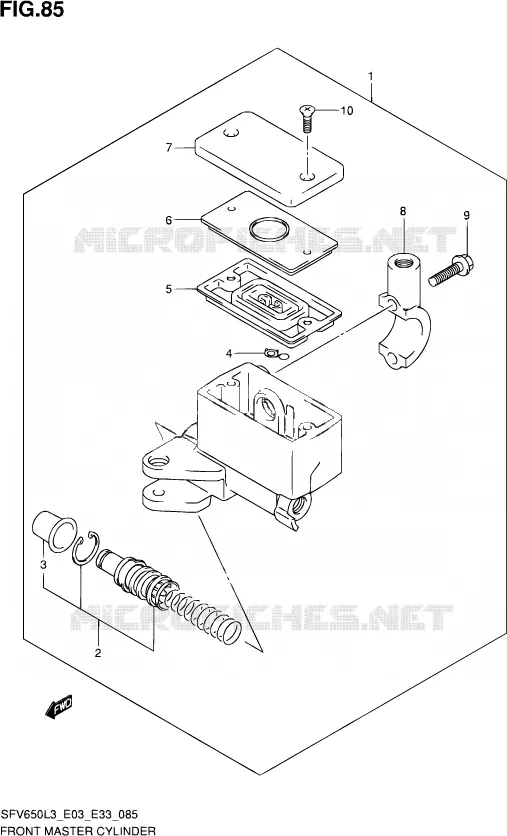 FRONT HOOFDREMCILINDER (SFV650AL3 E33) Suzuki MOTO 650 GLADIUS 2013  SFV650A L3 (E03,E28,E33)