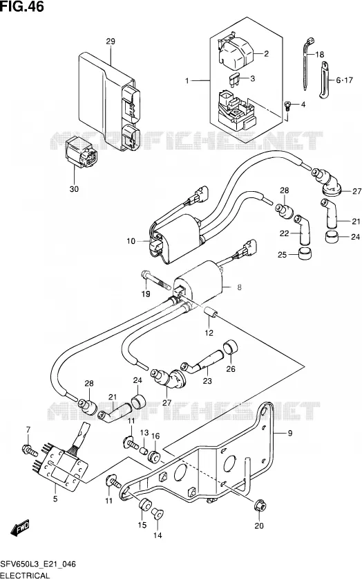 ELEKTRISCH (SFV650L3 E21) Suzuki MOTO 650 GLADIUS 2013  SFV650A L3 (E21)