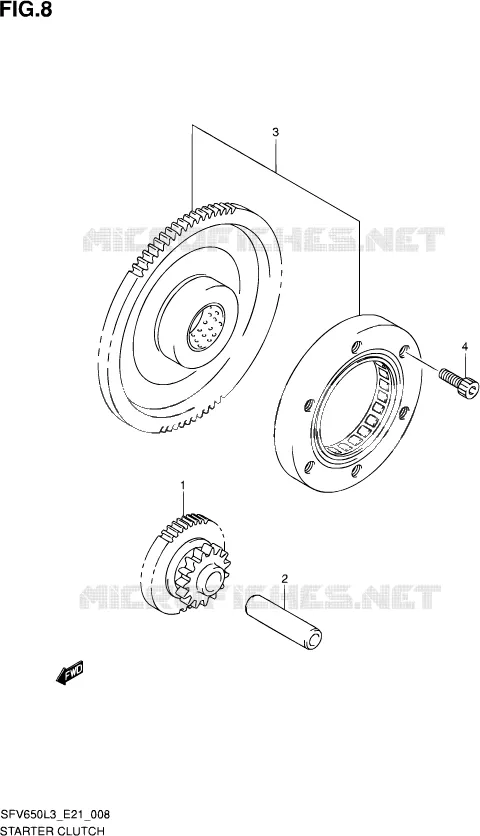 STARTMOTOR CLUTCH Suzuki MOTO 650 GLADIUS 2013  SFV650A L3 (E21)