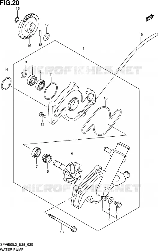 WATERPOMP Suzuki MOTO 650 GLADIUS 2013  SFV650A L3 (E28)