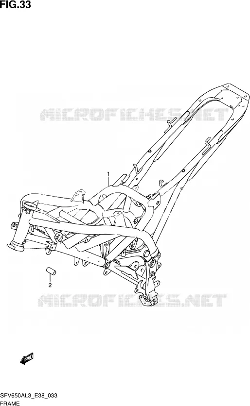 FRAME Suzuki MOTO 650 GLADIUS 2013  SFV650A L3 (E38)