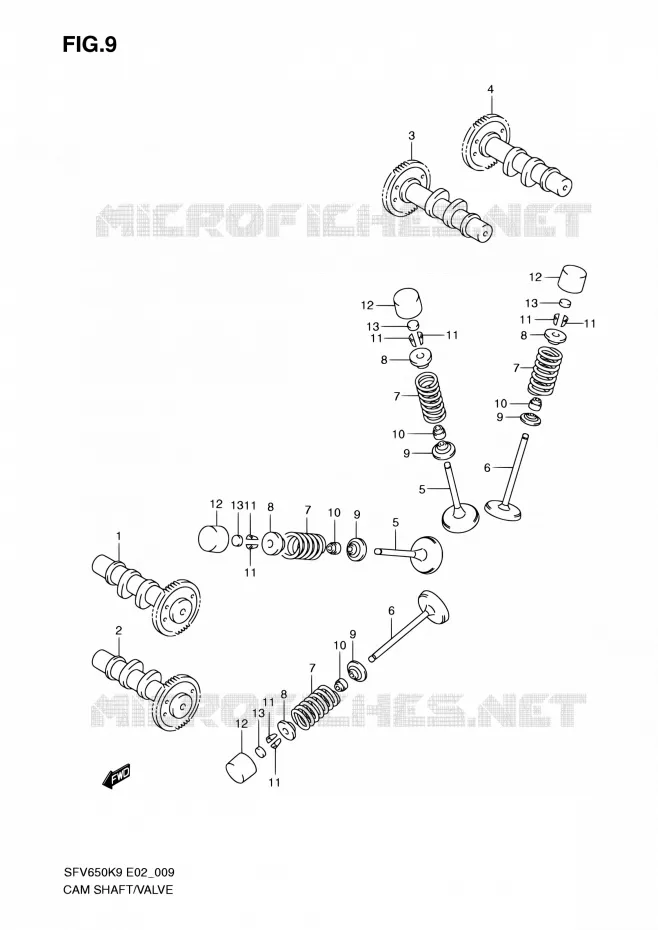NOKKENAS - VALVES Suzuki MOTO 650 GLADIUS 2010  SFV650UL0(E19)