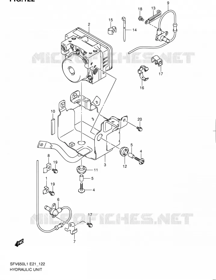 ABS (SFV650AL1 E21) Suzuki MOTO 650 GLADIUS 2011  SFV650UL1(E24)