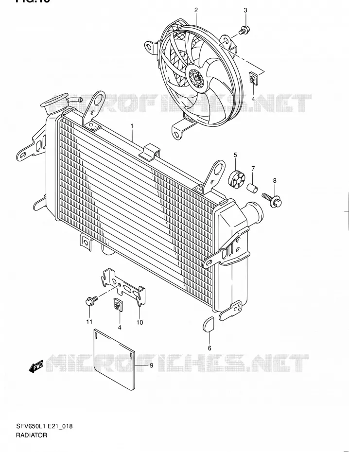 RADIATOR Suzuki MOTO 650 GLADIUS 2011  SFV650UL1(E24)