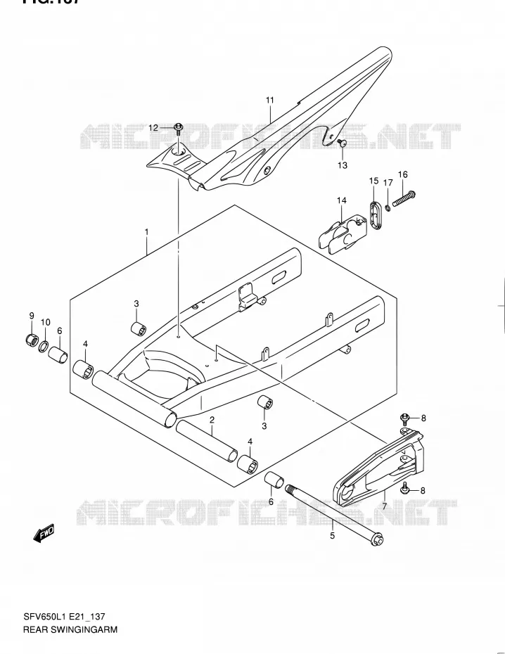 SWINGARM Suzuki MOTO 650 GLADIUS 2011  SFV650UL1(E24)