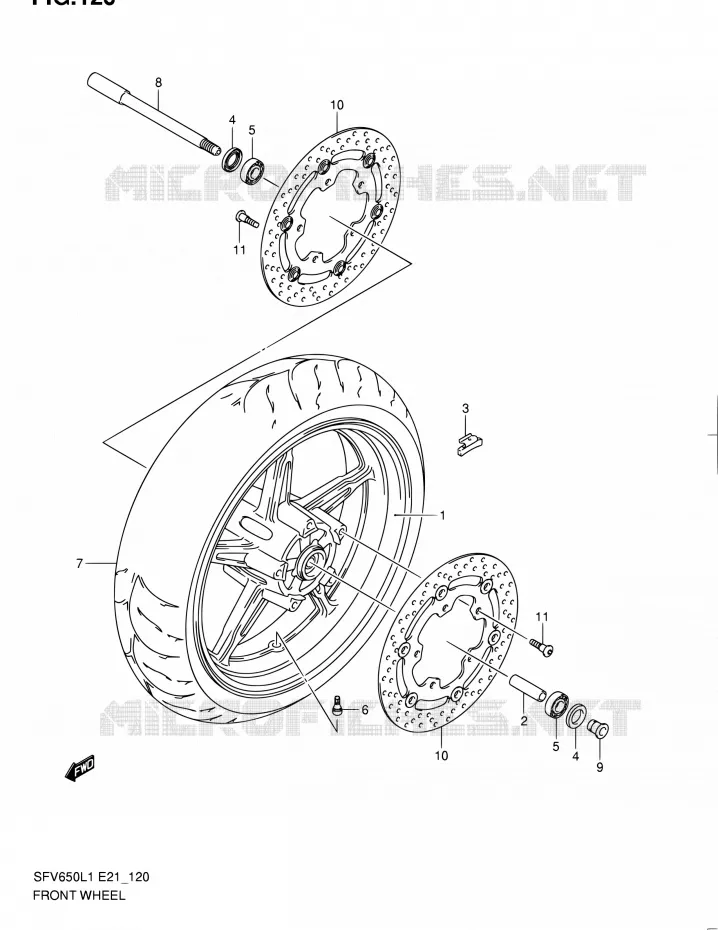 VOORWIEL (SFV650UL1 E24) Suzuki MOTO 650 GLADIUS 2011  SFV650UL1(E24)