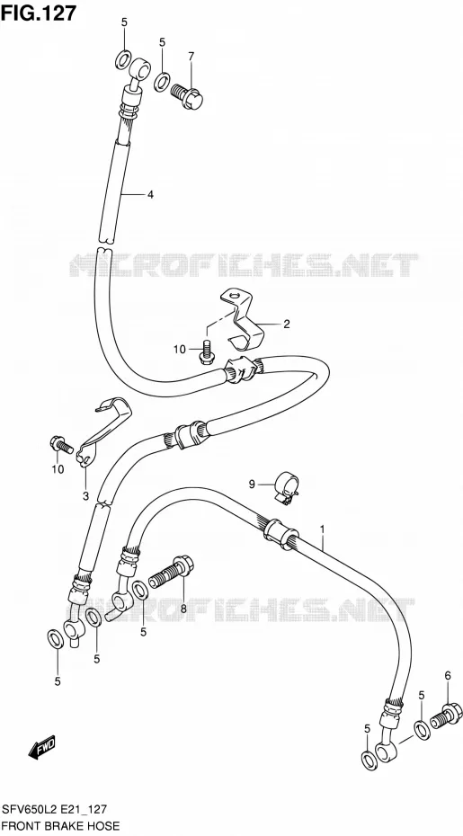 FRONT REMSLANG (SFV650UL2 E24) Suzuki MOTO 650 GLADIUS 2012  SFV650UL2(E21)