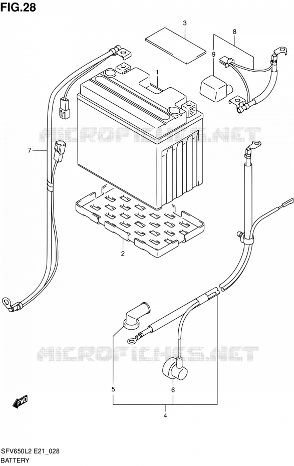ACCU (SFV650UL2 E24) Suzuki MOTO 650 GLADIUS 2012  SFV650UL2(E24)