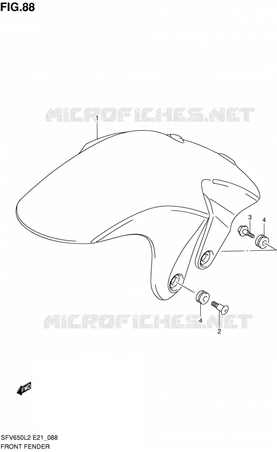 FRONT FENDER Suzuki MOTO 650 GLADIUS 2012  SFV650UL2(E24)