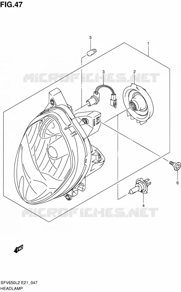 KOPLAMP (SFV650AL2 E21) Suzuki MOTO 650 GLADIUS 2012  SFV650UL2(E24)