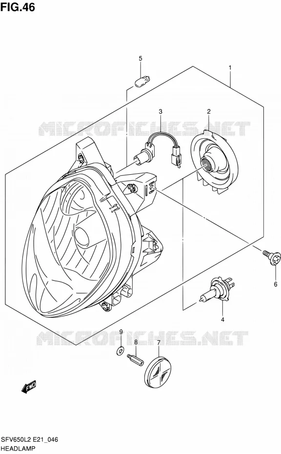 KOPLAMP (SFV650UL2 E24) Suzuki MOTO 650 GLADIUS 2012  SFV650UL2(E24)