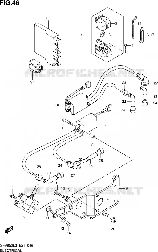 ELEKTRISCH (SFV650L3 E21) Suzuki MOTO 650 GLADIUS 2013  SFV650U L3 (E21)