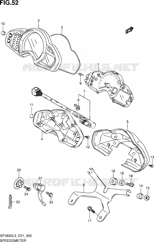 SNELHEIDSMETER (SFV650L3 E21) Suzuki MOTO 650 GLADIUS 2013  SFV650U L3 (E21)