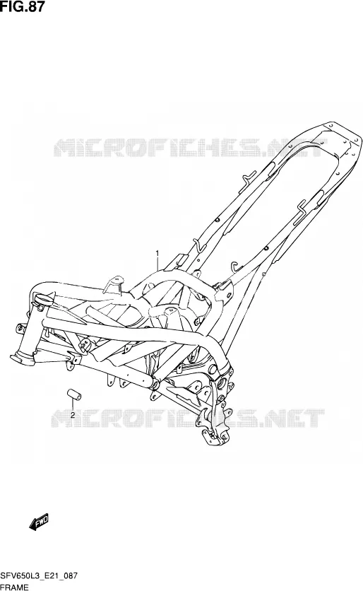 FRAME (SFV650AL3 E21) Suzuki MOTO 650 GLADIUS 2013  SFV650U L3 (E24)