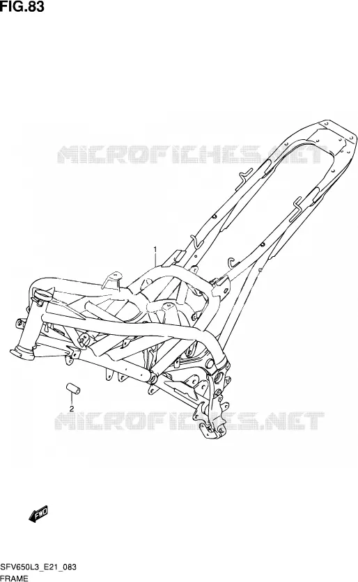FRAME (SFV650L3 E21) Suzuki MOTO 650 GLADIUS 2013  SFV650U L3 (E24)