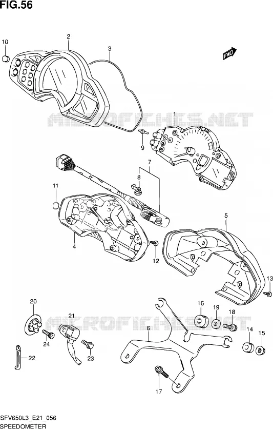 SNELHEIDSMETER (SFV650AL3 E21) Suzuki MOTO 650 GLADIUS 2013  SFV650U L3 (E24)