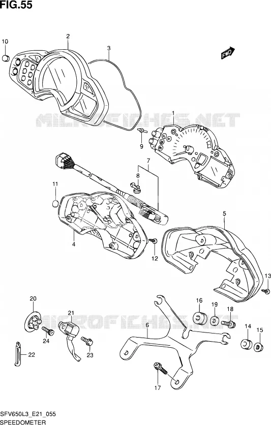 SNELHEIDSMETER (SFV650UL3 E24) Suzuki MOTO 650 GLADIUS 2013  SFV650U L3 (E24)