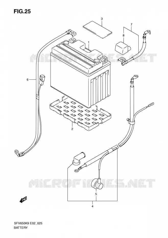 ACCU (SFV650K9/UK9/L0/UL0) Suzuki MOTO 650 GLADIUS 2009  SFV650UAK9(E24)