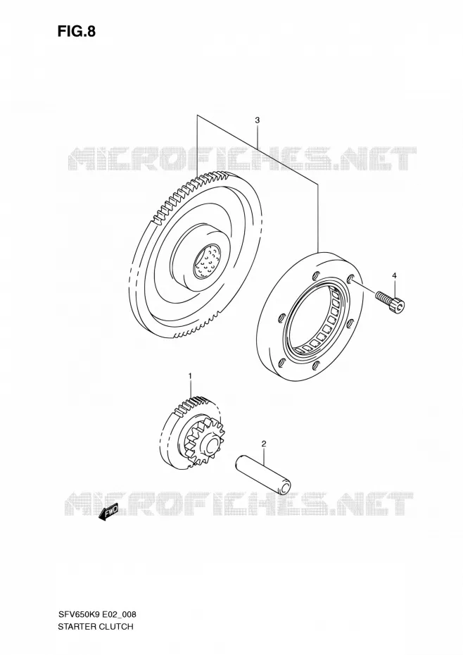 STARTMOTOR CLUTCH Suzuki MOTO 650 GLADIUS 2009  SFV650UAK9(E24)