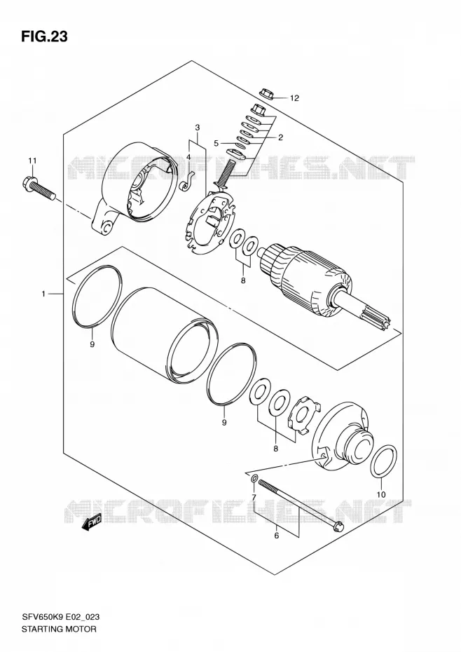 STARTMOTOR (SFV650K9/UK9) Suzuki MOTO 650 GLADIUS 2009  SFV650UAK9(E24)