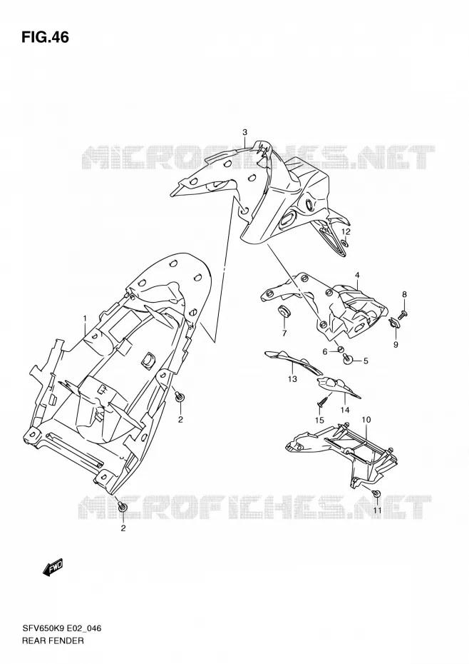 ACHTERSPATBORD Suzuki MOTO 650 GLADIUS 2010  SFV650UAL0(E19)