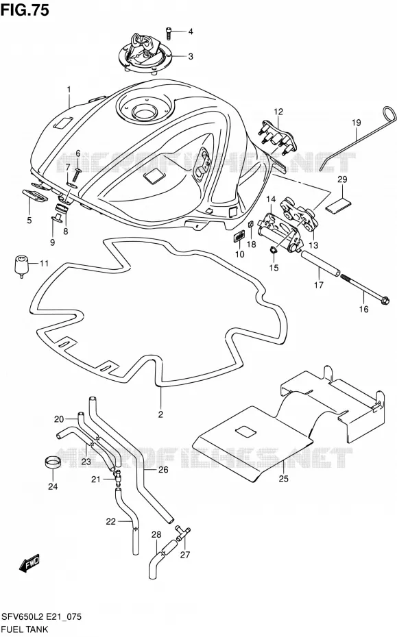 BENZINETANK (SFV650AL2 E21) Suzuki MOTO 650 GLADIUS 2012  SFV650UAL2(E21)