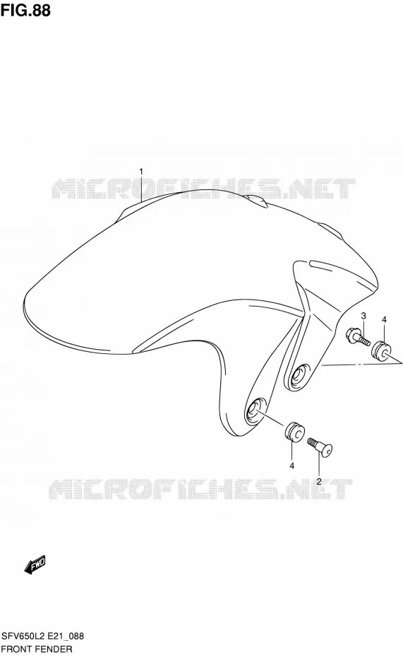 FRONT FENDER Suzuki MOTO 650 GLADIUS 2012  SFV650UAL2(E21)