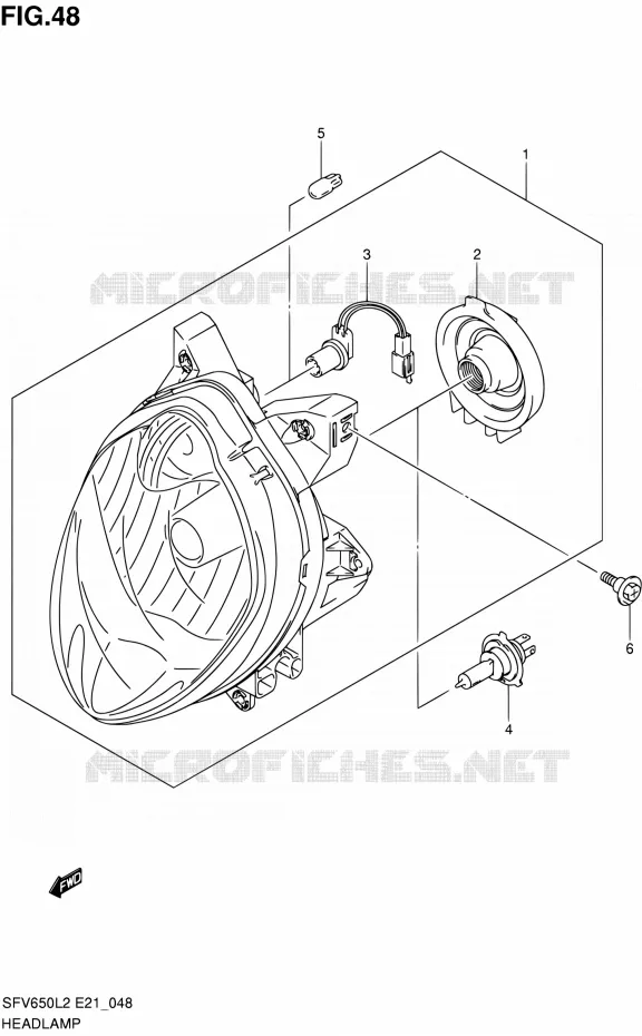 KOPLAMP (SFV650UAL2 E21) Suzuki MOTO 650 GLADIUS 2012  SFV650UAL2(E21)