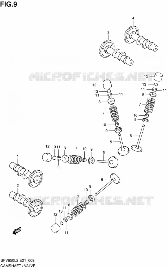 NOKKENAS - VALVES Suzuki MOTO 650 GLADIUS 2012  SFV650UAL2(E21)