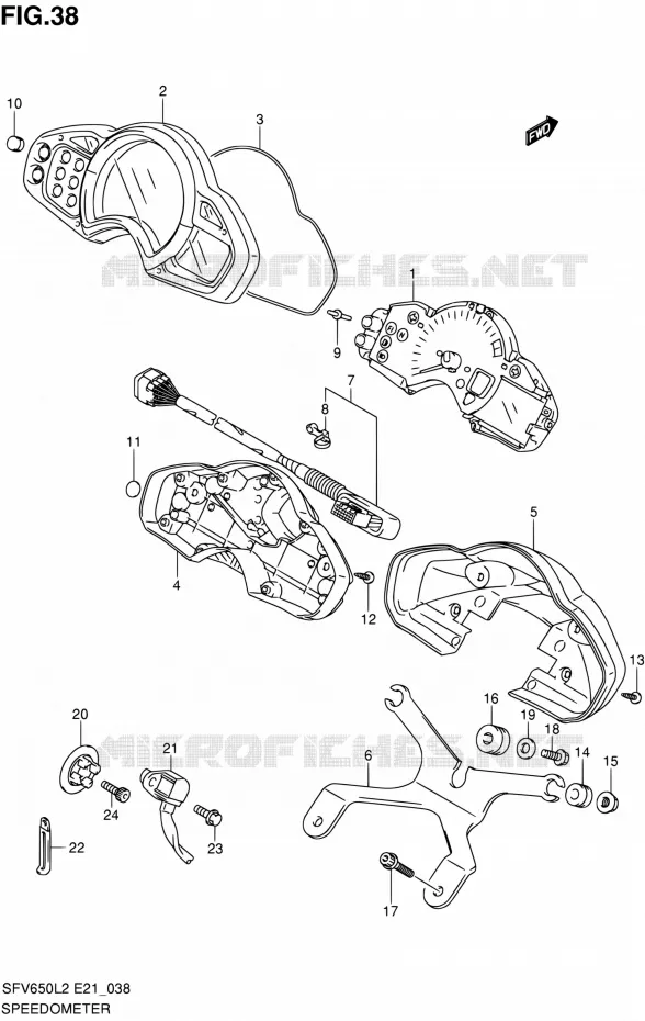 SNELHEIDSMETER (SFV650L2 E24) Suzuki MOTO 650 GLADIUS 2012  SFV650UAL2(E21)