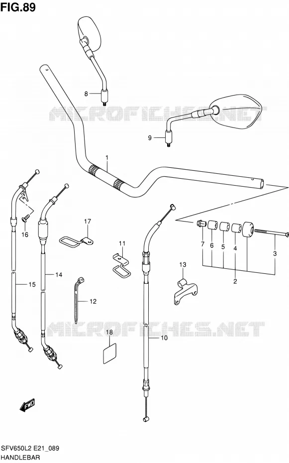 STUUR (SFV650L2 E21) Suzuki MOTO 650 GLADIUS 2012  SFV650UAL2(E21)