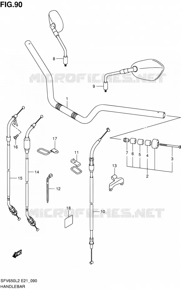 STUUR (SFV650L2 E24) Suzuki MOTO 650 GLADIUS 2012  SFV650UAL2(E21)