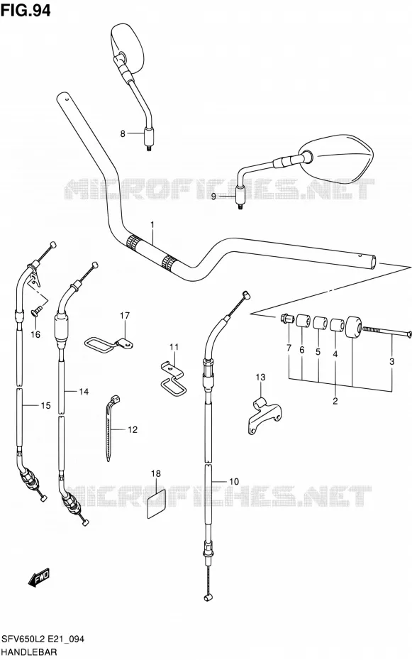 STUUR (SFV650UAL2 E21) Suzuki MOTO 650 GLADIUS 2012  SFV650UAL2(E21)