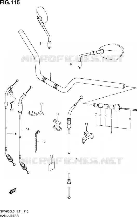 STUUR (SFV650L3 E24) Suzuki MOTO 650 GLADIUS 2013  SFV650UA L3 (E21)