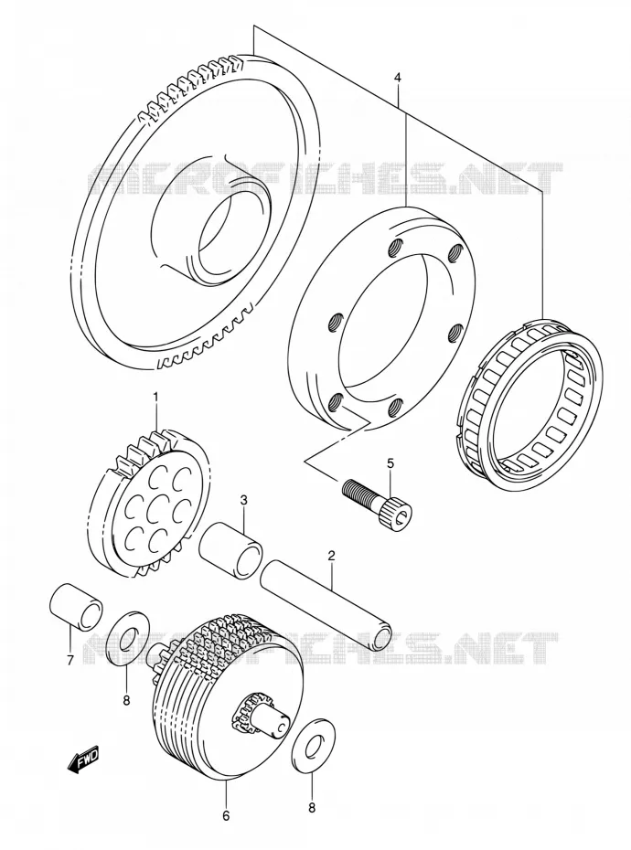 STARTMOTOR CLUTCH Suzuki MOTO 1000 SV 2005  SV1000S1ZK5