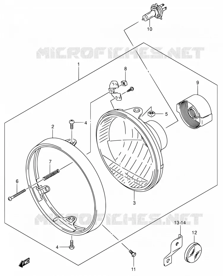 KOPLAMP (SV1000 E24) Suzuki MOTO 1000 SV 2005  SV1000S2ZK5