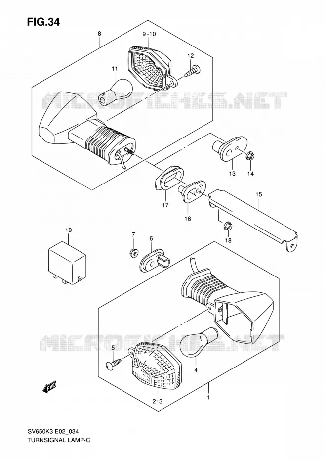 INDICATOREN (NOTE) Suzuki MOTO 650 SV 2003  SV650K3