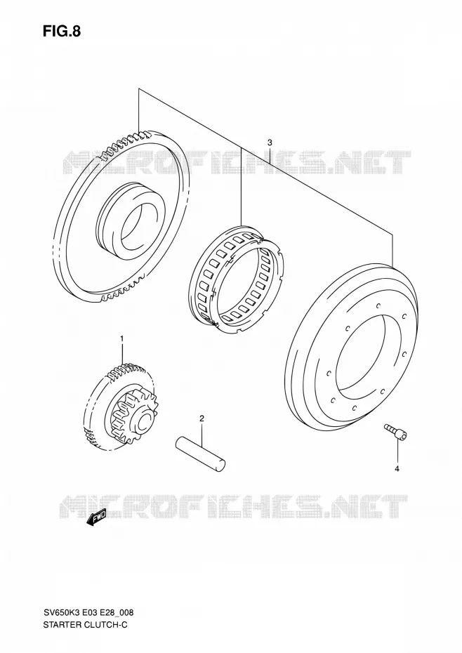 STARTMOTOR CLUTCH Suzuki MOTO 650 SV 2003  SV650K3/SV650S K3