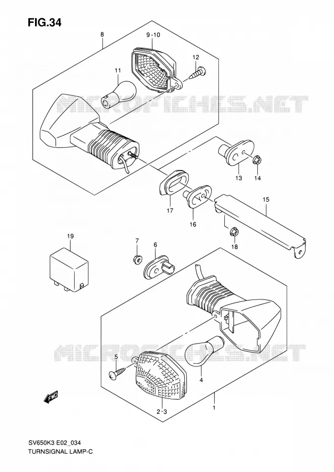 INDICATOREN (NOTE) Suzuki MOTO 650 SV 2004  SV650 K4