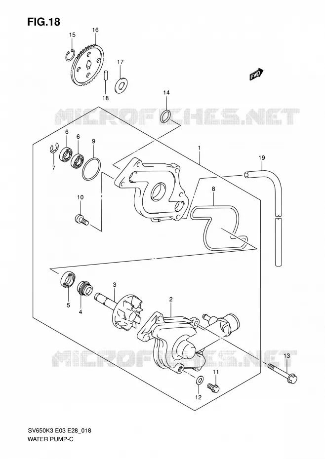 WATERPOMP Suzuki MOTO 650 SV 2004  SV650 K4/SV650S K4