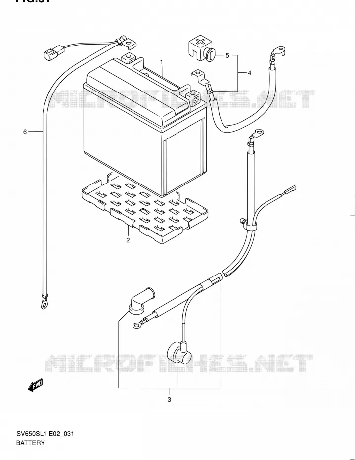 ACCU (SV650SL1 E24) Suzuki MOTO 650 SV 2011  SV650SL1(E24)